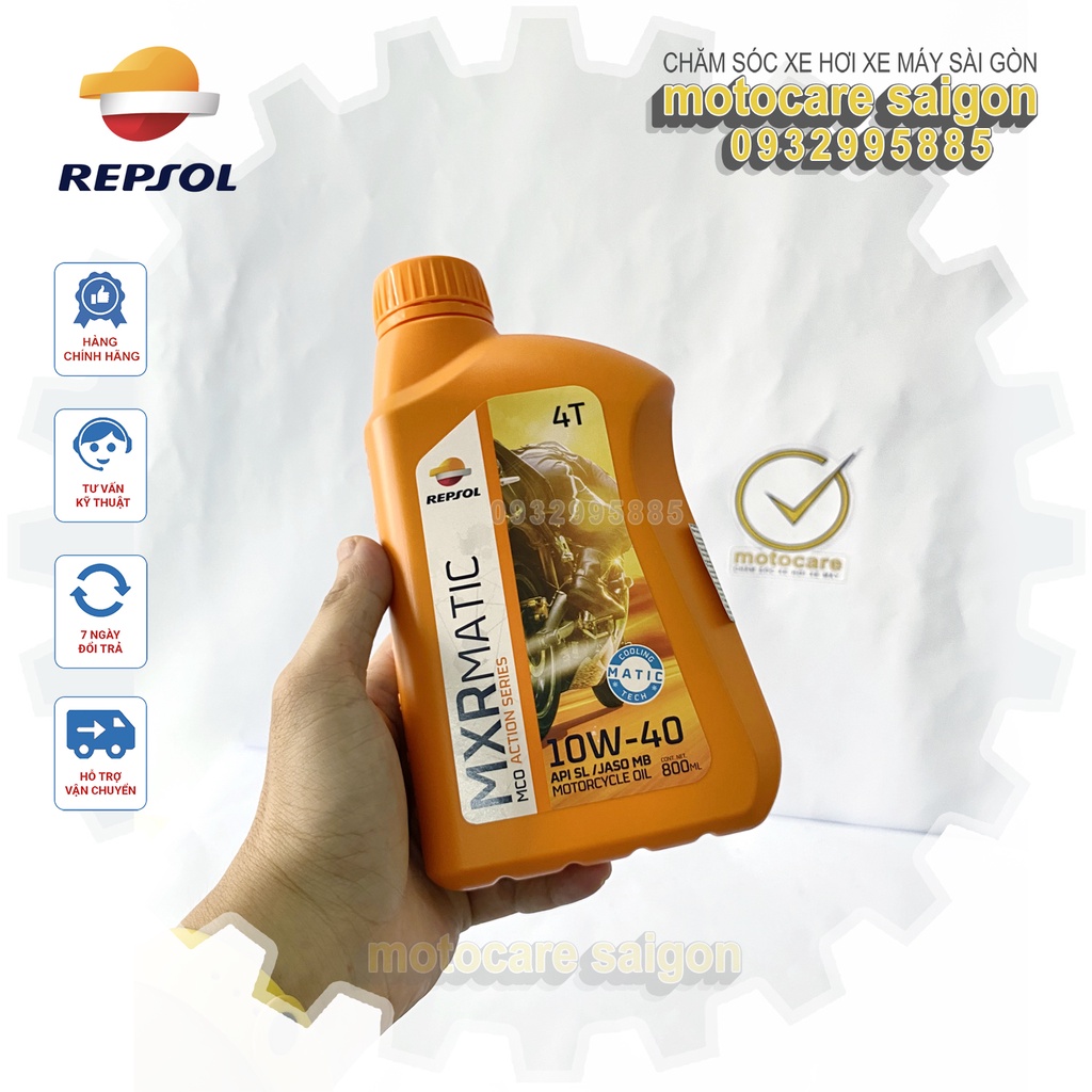 COMBO Nhớt Xe Tay Ga Repsol Matic 10W40 Và Nhớt Lap Hộp Số Repsol 120ml