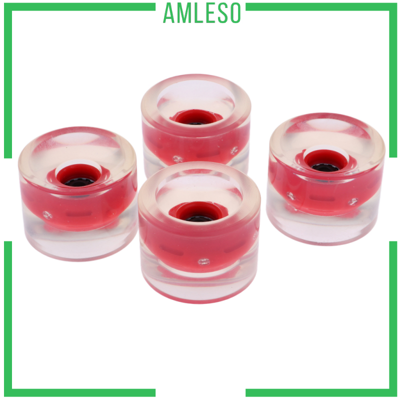 [AMLESO]4pcs Longboard Light Up Wheels Skateboard Cruiser Repair Rebuilding White