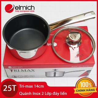 Quánh Inox 2 lớp chống dính đáy liền Tri-max EL-3783 size 14cm