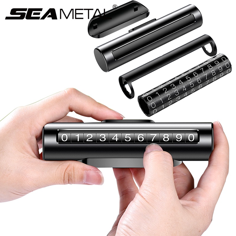 SEAMETAL Thẻ đậu xe tạm thời trên ô tô Biển số có thể xoay được hai mặt Số điện thoại ẩn Biển số Bảo vệ quyền riêng tư Nhãn dán bảo vệ quyền riêng tư