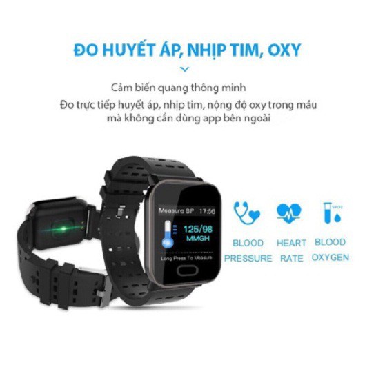 [sale sập sàn]Đồng Hồ Thông Minh Chống Nước Cao Cấp A6, Tiêu Chuẩn IP67, Đo Nhịp Tim, Kiểm Soát Sức Khỏe