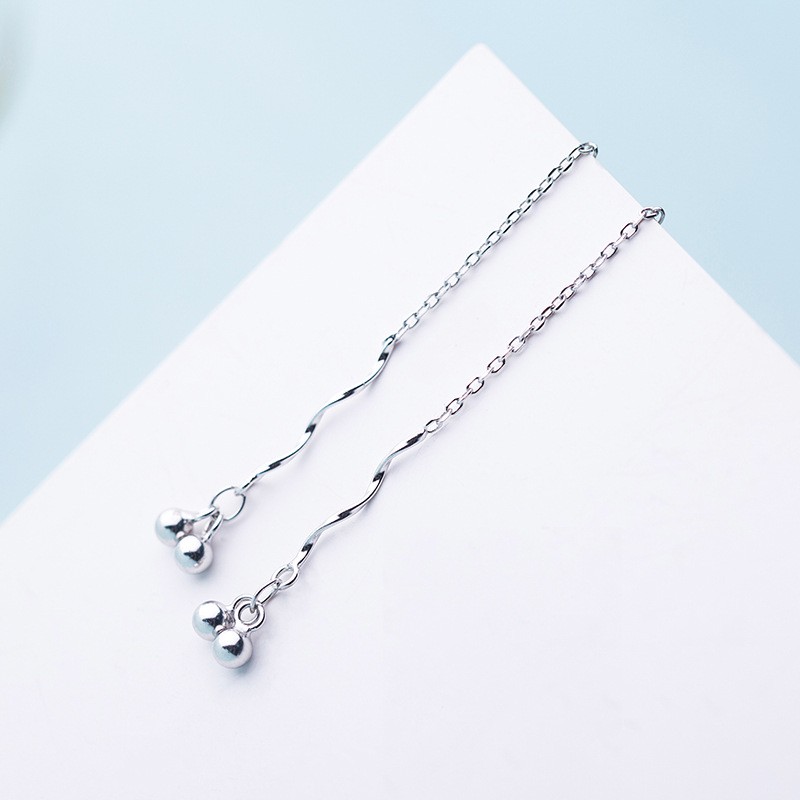 Bông tai dáng dài hình lượn sóng phong cách Nhật Hàn tươi mới cá tính thời trang tinh tế dễ phối đồ cho nữ sinh
