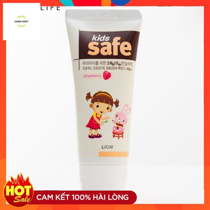 &lt;Nhập khẩu&gt; Kem đánh răng trẻ em Lion Safe Hàn Quốc hương dâu, hương nho