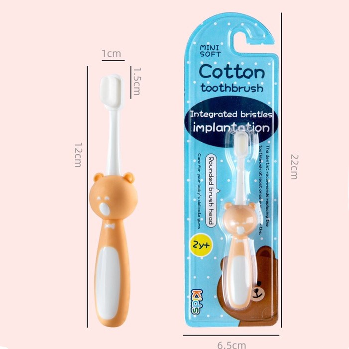 Bàn Chải Đánh Răng Cho Bé 1-8 Tuổi Cotton Tooth Siêu Mềm Chải Sạch Răng Bảo Vệ Lợi Lông Bàn Chải Cotton An Toàn
