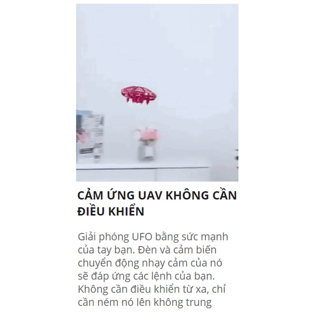 ĐỒ CHƠI BIFO MÁY BAY KHÔNG NGƯỜI LÁI - UFO cảm biến chuyển động bằng tay không điều khiển - Home and Garden