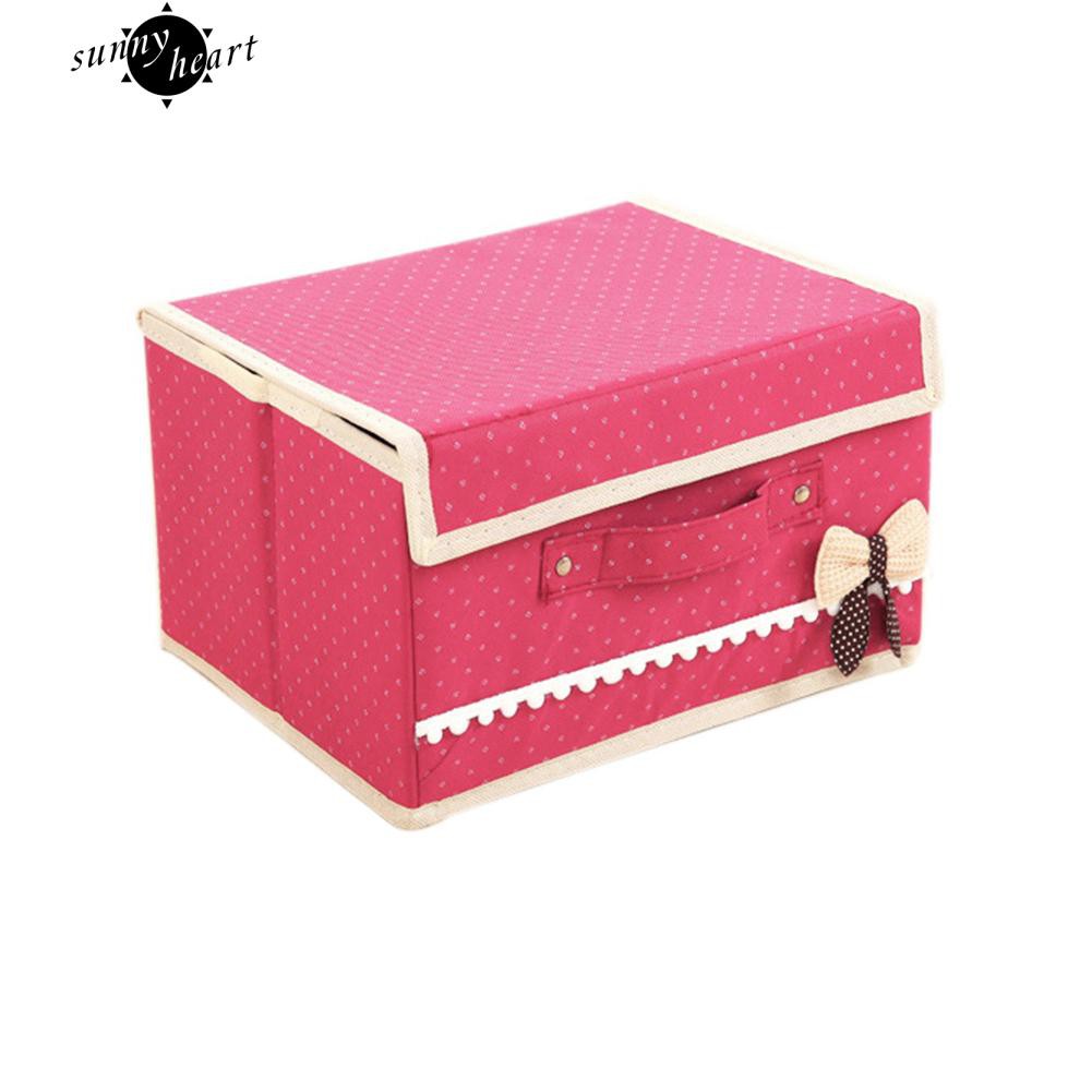 Giỏ vải không dệt họa tiết chấm bi xinh xắn