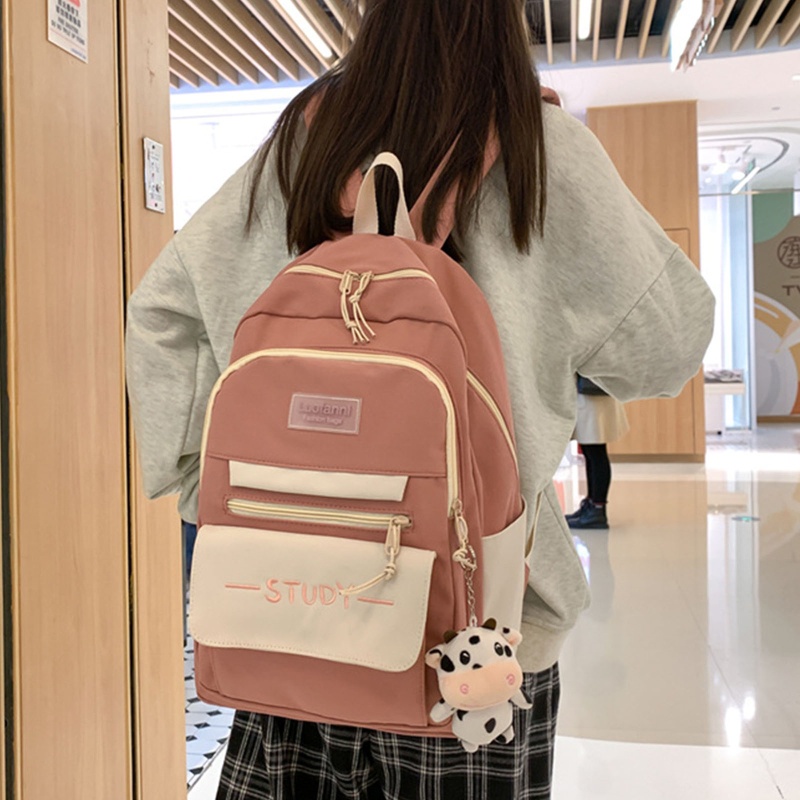 Ba Lô Nylon Nhiều Ngăn Sức Chứa Lớn Cho Học Sinh