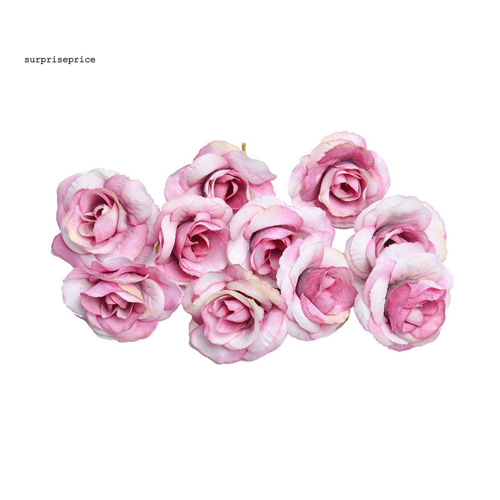 Set 10 Bông Hoa Hồng Giả 4cm Trang Trí Tiệc Cưới / Lễ Hội DIY
