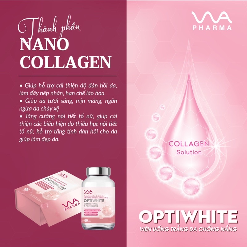 [Sẵn] Viên uống sáng da OPTIWHITE - VNUA PHARMA hộp 60 viên