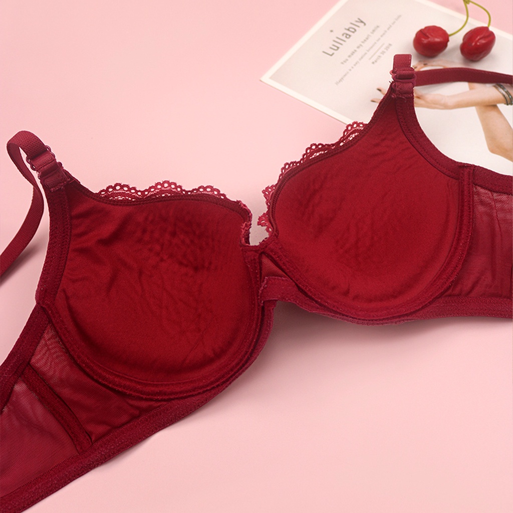 Áo Lót Nữ Có Gọng Đệm Mỏng LUPERI Quả Trơn Đắp Ren Hoa Tinh Tế Bản Hai Móc Trẻ Trung Form Quả Sát SP820