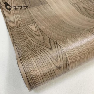 Thảm nhựa simili trải sàn - Vân gỗ nhám màu nâu đen