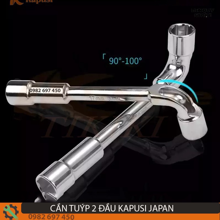 CẦN TUÝP 2 ĐẦU KAPUSI JAPN CỠ 10MM. CẦN MỞ BULONG - TAY VẶN NHANH CHƯ L TIÊU CHUẨN NHẬT BẢN.