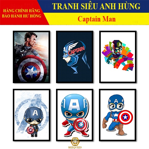 [MS75-100] Tranh Siêu Anh Hùng Captain Man - Tranh Treo Tường  Captain Man