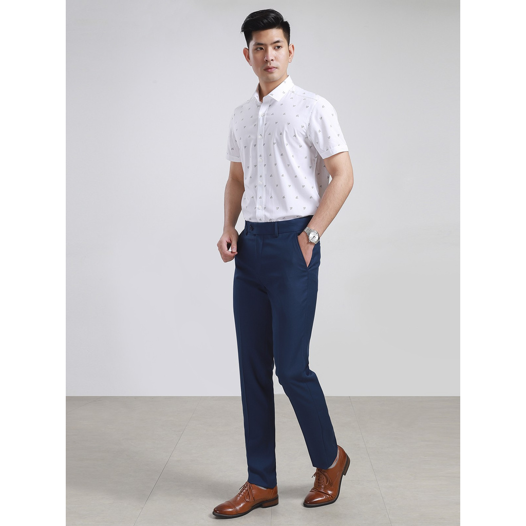 Quần Tây Nam Aristino ATR00208 Quần Âu Nam Màu Xanh Tím Than 26 Dáng Regular Fit Vải Polyester