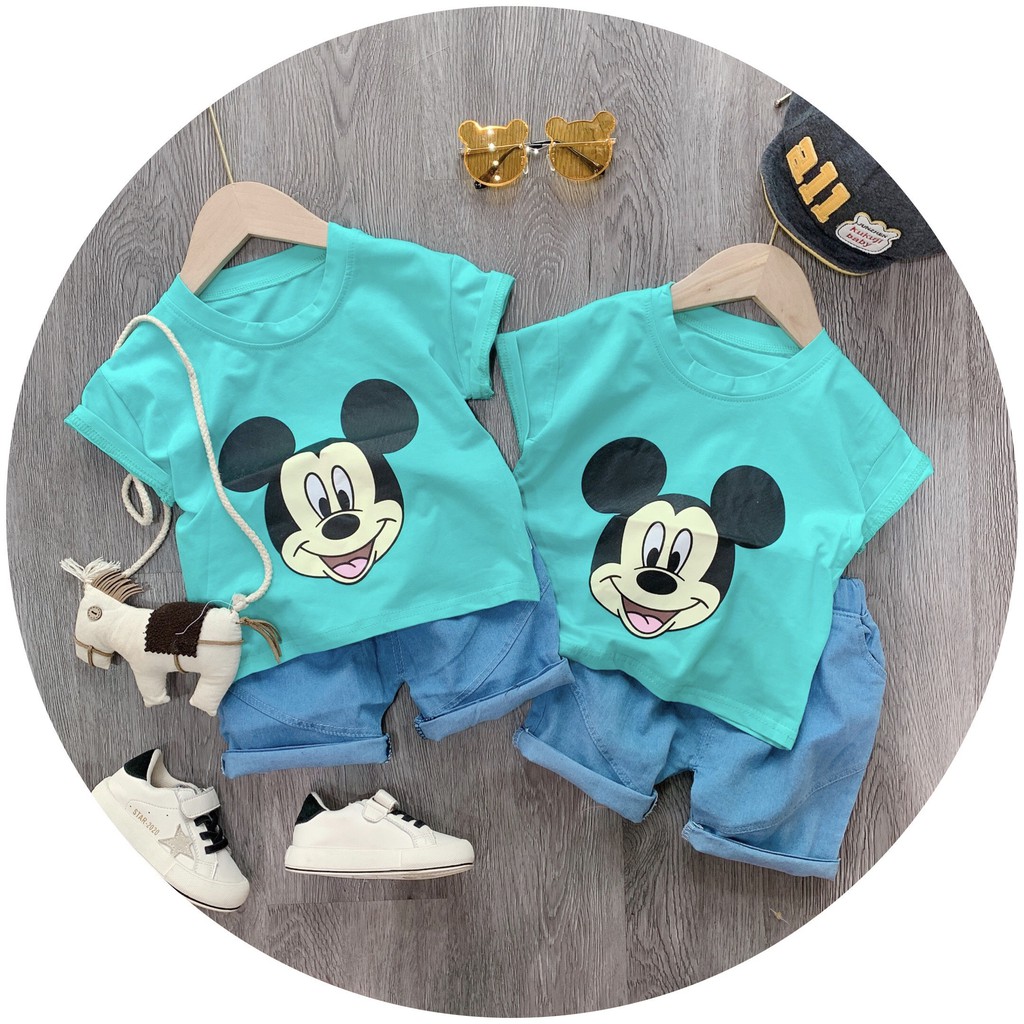 Set hè mickey xanh về sẵn kho