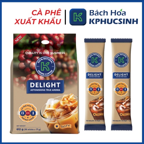[COMBO 3] Cà Phê Sữa Hòa Tan K Delight 3in1 612g (Túi 36 gói x 17g) Đậm Vị Cà Phê K Coffee | BigBuy360 - bigbuy360.vn
