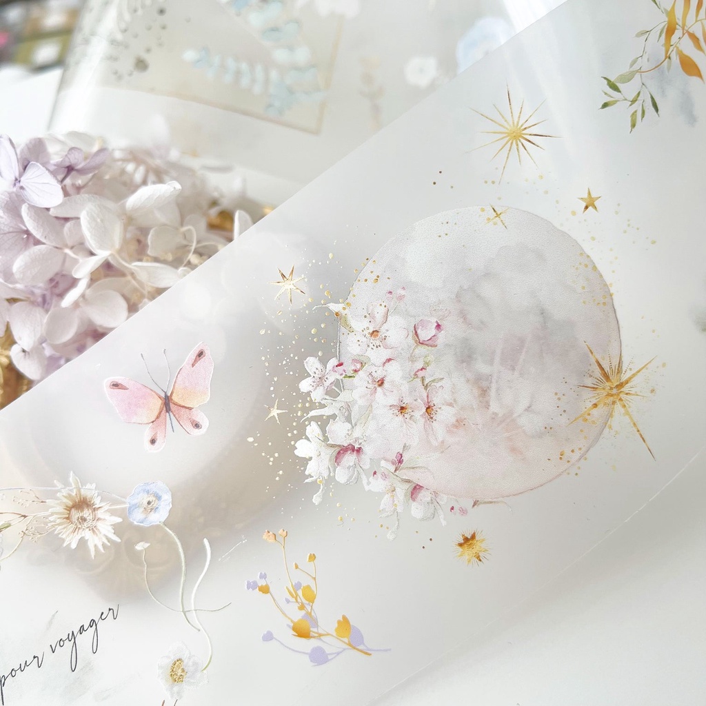 Chiết lẻ chu kỳ 165cm cuộn Floral Moon by Journal Pages