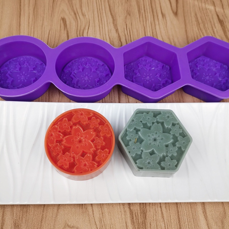 [seve *] Khuôn Silicone Làm Xà Phòng Hình Hoa Tinh Tế Lý Tưởng Tốt Nhất Cho Người Yêu Thủ Công