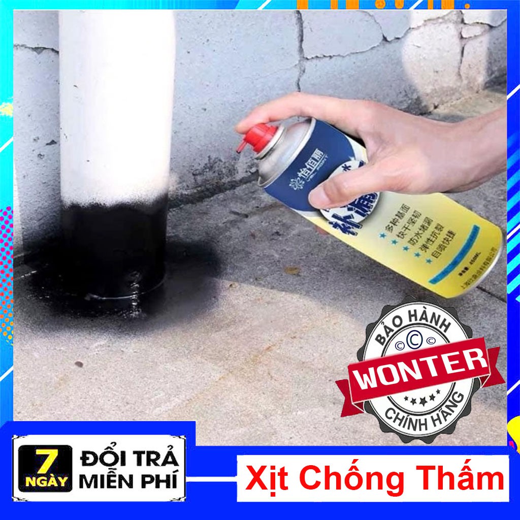 Bình Xịt Chống Thấm Đa Năng công nghệ Nhật Bản Keo Chống Thấm Tường, Trần, Mái Nhà, Sân Thượng loại tốt 450ml - WONTER