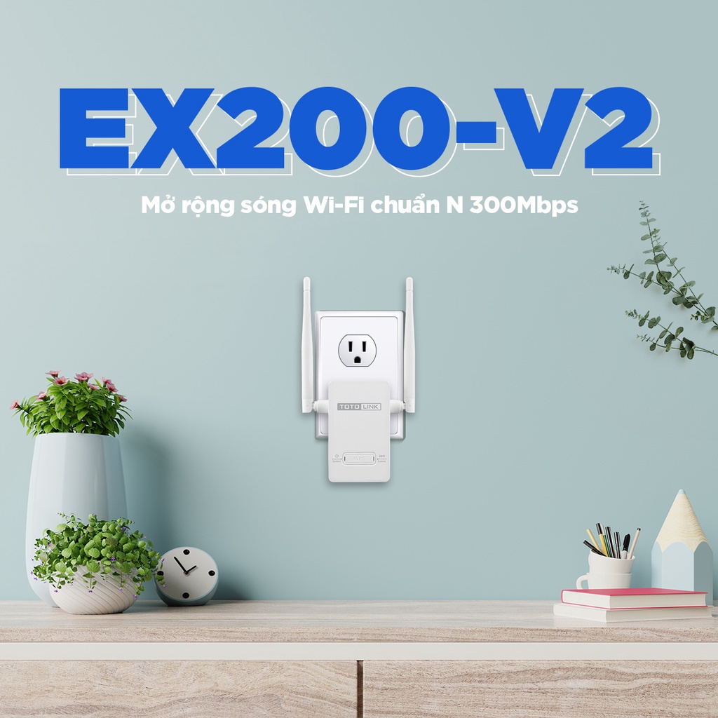 Kích sóng wifi chuẩn N 300Mbps TOTOLINK EX200 Hàng chính hãng