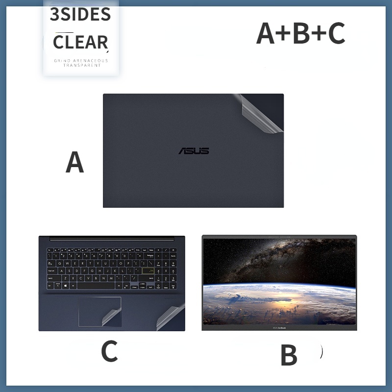 Sticker Dán Laptop Trong Suốt 3Sides Skin 14 '' 15.6 '' 13 '' ASUS zenbook Vivobook A441 F441 X441 A441 K441 FL4000 FL5500 FL5600 FL5700 E403 Y42000 vivobook15s v5000
