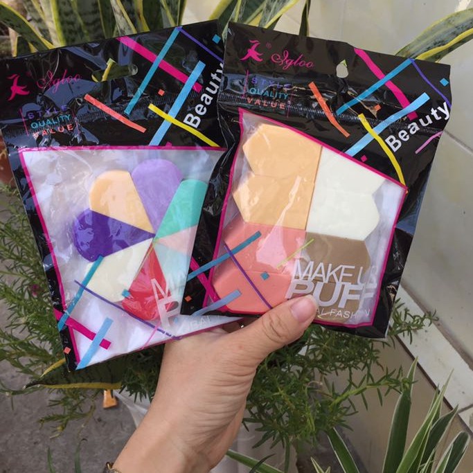 Set 8 cái bông phấn đủ màu