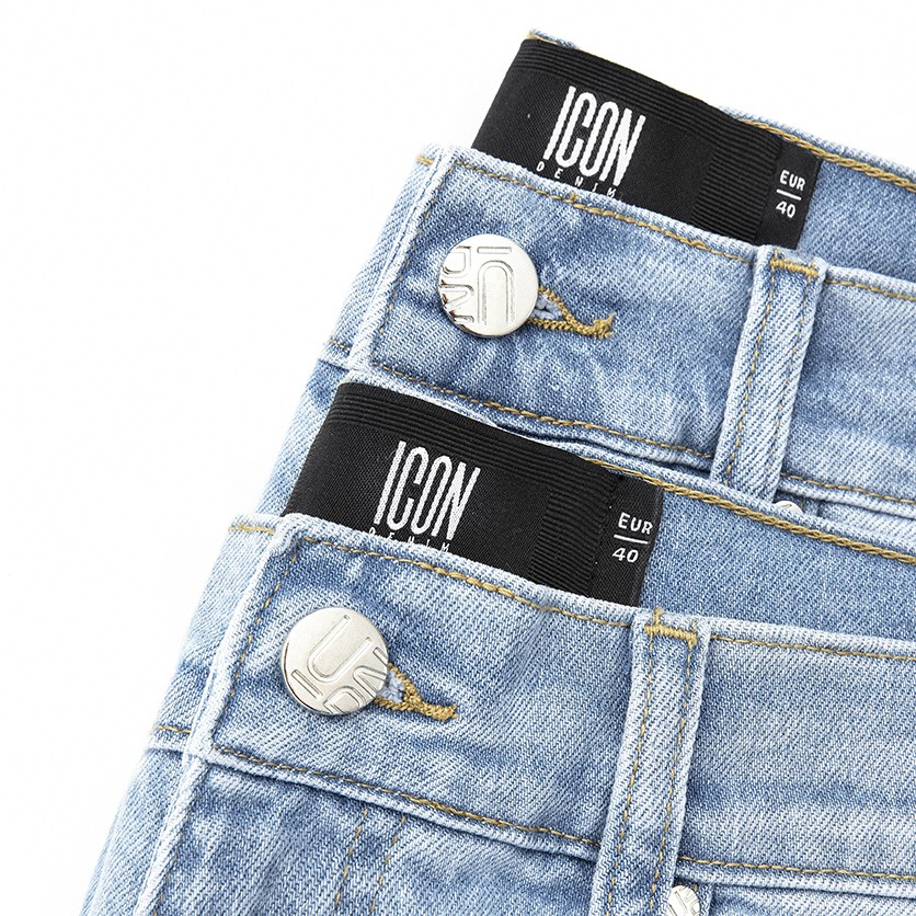 Quần Short Jean Nam ICON DENIM Light Blue Wash W Rips