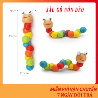 [Giá hủy diệt] Đồ chơi sâu gỗ uốn dẻo cho bé