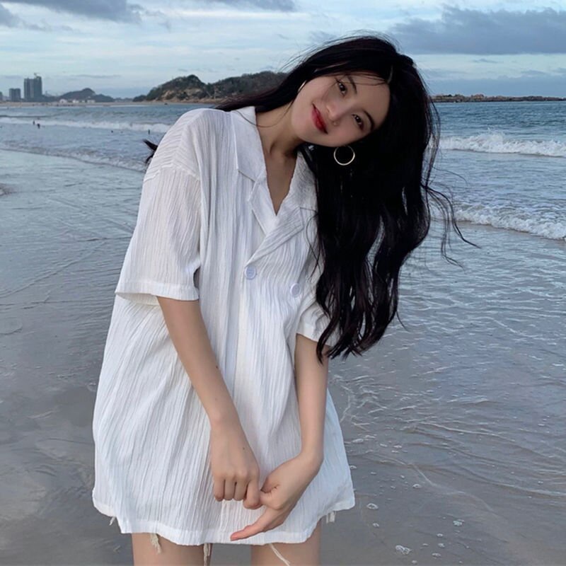 Áo Sơ Mi Ngắn Tay Thời Trang Mùa Hè Phong Cách Vintage Dành Cho Nữ