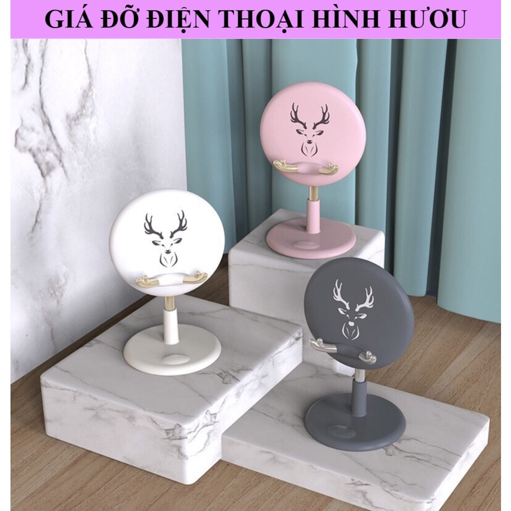 Giá Đỡ Điện Thoại Đế Tròn Hình Hươu Xinh Nhiều Màu