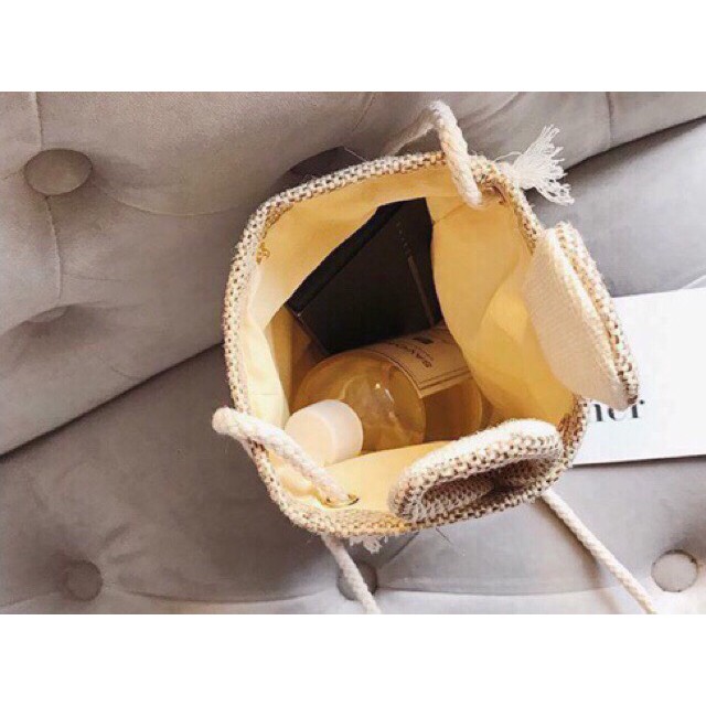 Túi cói tai thỏ 16x20cm 2 màu dễ thương - TCT01 | BigBuy360 - bigbuy360.vn