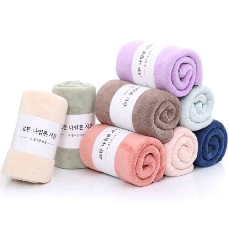 Khăn Tắm Lông Cừu Hàn Quốc Senorita Loại 1Siêu Thấm Hút - Chất vải Mềm Mịn  Dày Dặn Size 70*140 - Khăn Tắm Xuất Hàn