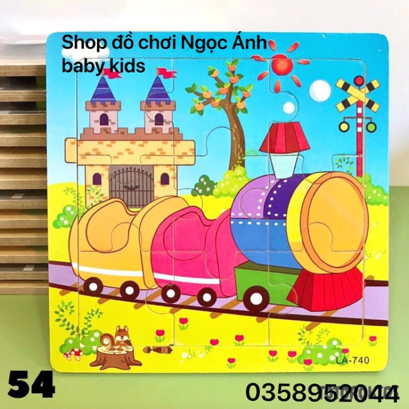 Tranh ghép hình các con vật 9 mảnh bằng gỗ