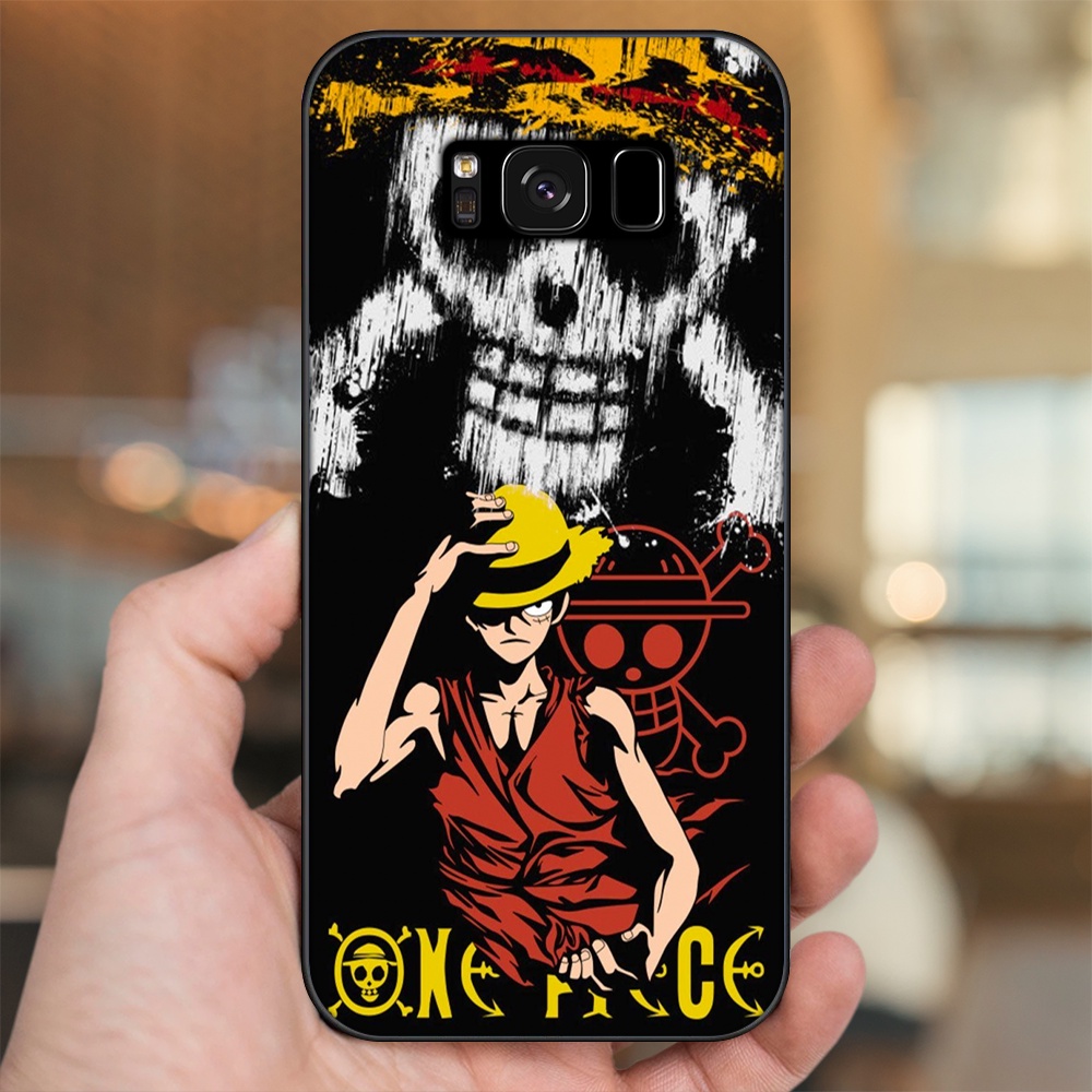 Ốp lưng Samsung S8, S8 Plus viền đen in hình Luffy One Piece