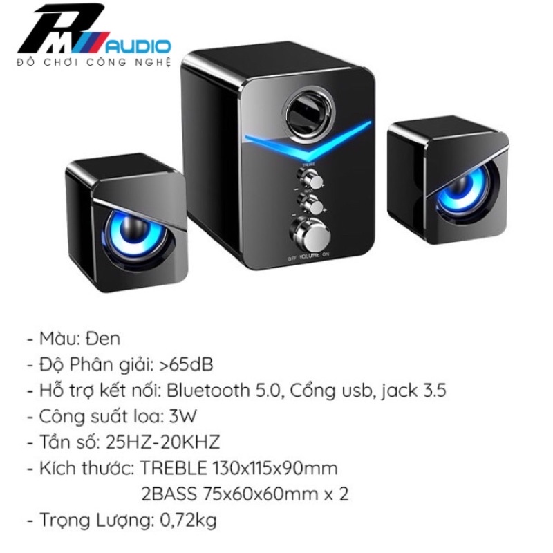 Loa máy tính để bàn,kết nối bluetooth 5.0 MC D221 SUPER BASS cực đã,có LED,dòng loa máy tính cao cấp cho laptop,pc,..