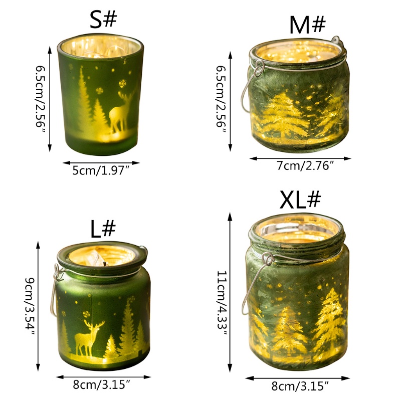 Giá Đỡ Đèn Cầy Bằng Thủy Tinh Hình Tuần Lộc / Cây Thông Noel Độc Đáo Trang Trí