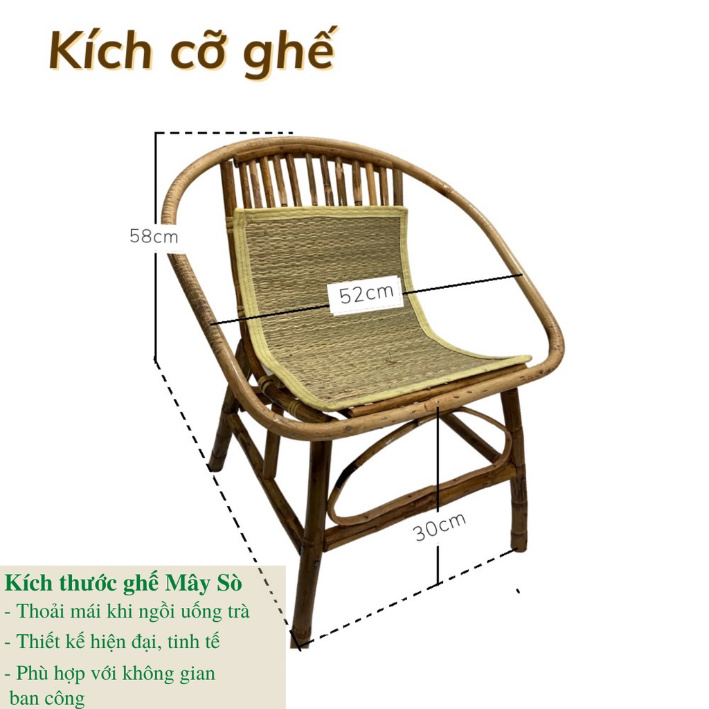 Ghế lười thư giãn mây tre con sò Cao Cấp, trang trí sân vườn ban công, decor phòng khách, bàn ghế uống trà / HealHomes | BigBuy360 - bigbuy360.vn