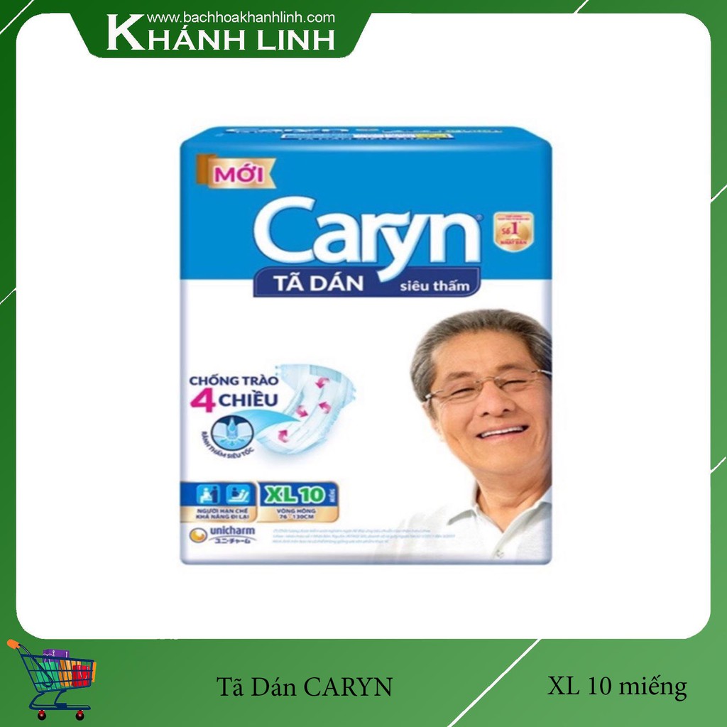 Tã Dán Người Lớn Siêu Thấm Chống Tràn Caryn XL10