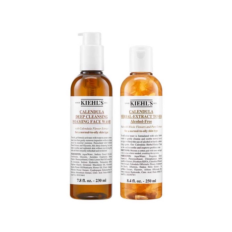 Sữa Rửa Mặt Kiehl’s Hoa Cúc Calendula 230ml và Toner Hoa Cúc Calendula Herbal Extract Alcohol-Free Toner 250ml