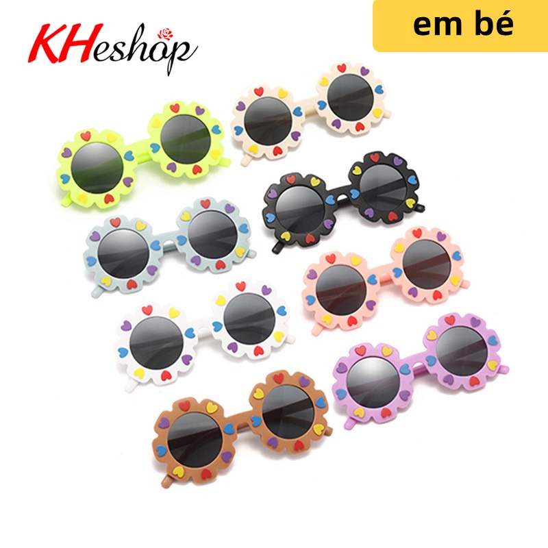 [Siêu Sale] Kính Râm sinh nhật cho BÉ bông hoa trái tim cute xinh xỉu mã Y2502
