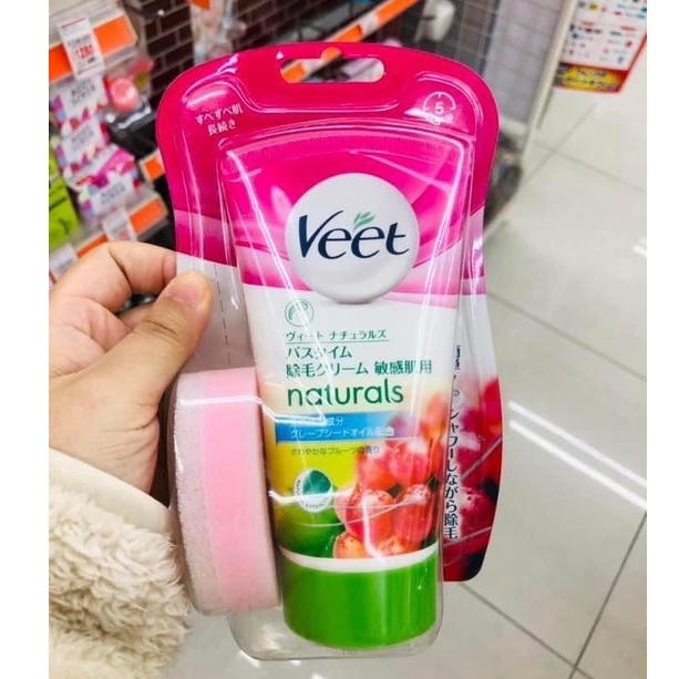 Kem Tẩy Lông Veet Naturals In Shower Hair Removal Cream Sensitive 150g - Nhật Bản