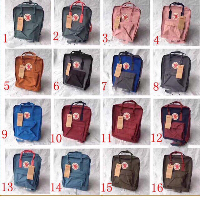 Balo Kanken Unisex Size Classic Đi Học Thêu Lâu Đài