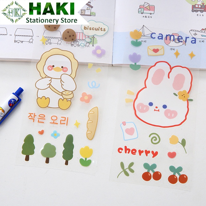 Sticker cute hoạt hình dễ thương HAKI chống thấm nước trang trí sổ đáng yêu giá rẻ ST07