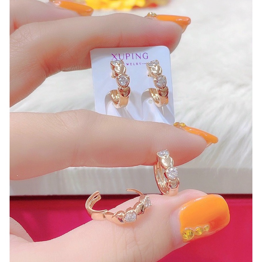 Đôi Bông Tai Nữ Đẹp 18K Mạ Vàng Đính Đá - Đeo Không Phai