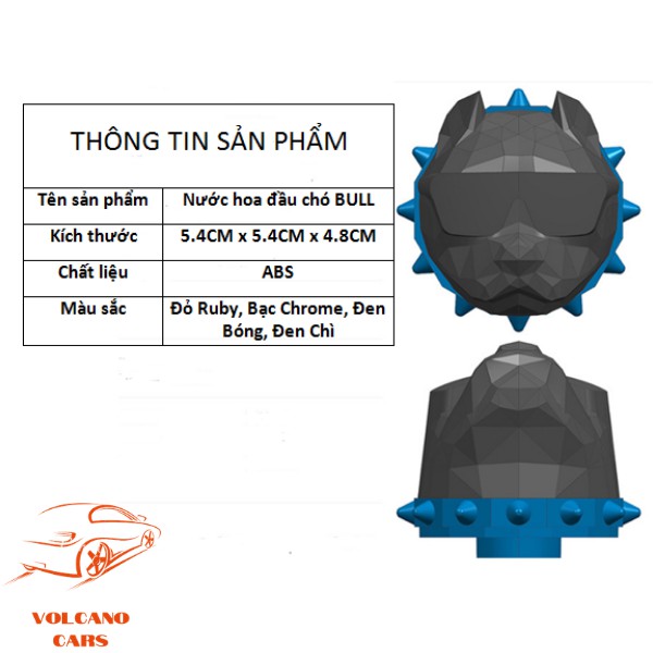 Nước hoa đầu chó Bull kẹp cửa gió điều hòa xe hơi ô tô kèm sáp thơm và hộp sang trọng dùng làm quà tặng cao cấp