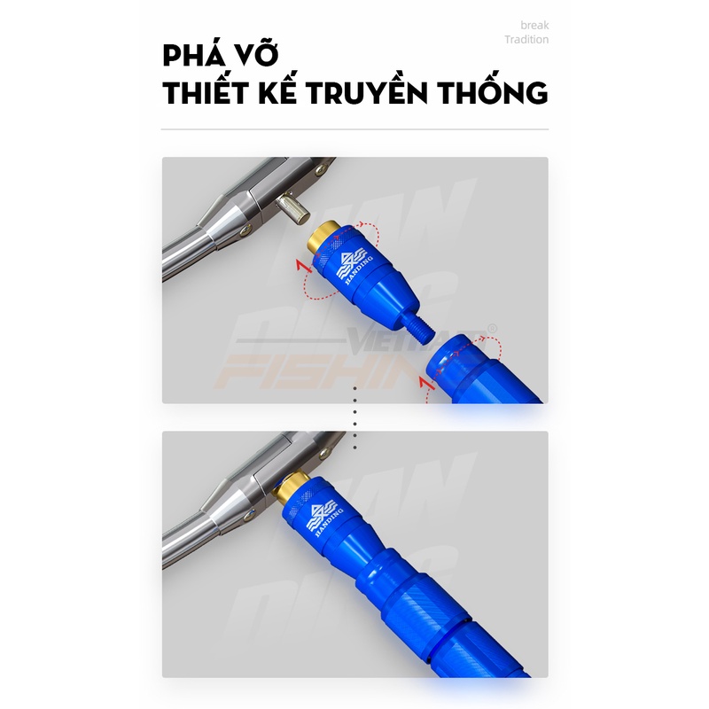 Đầu nối cán vợt tốc độ Handing. Gắn và gỡ mặt vợt nhanh.
