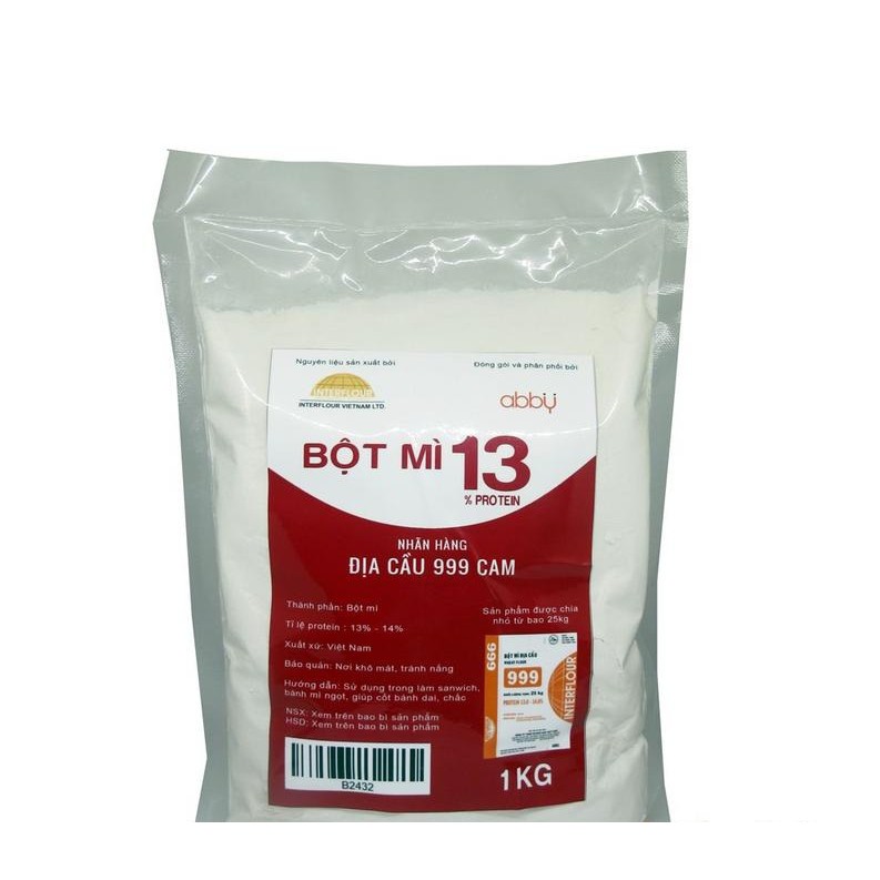 BỘT MỲ  LÀM BÁNH SỐ 13 HIỆU QUẢ ĐỊA CẦU 999 TÚI 1KG