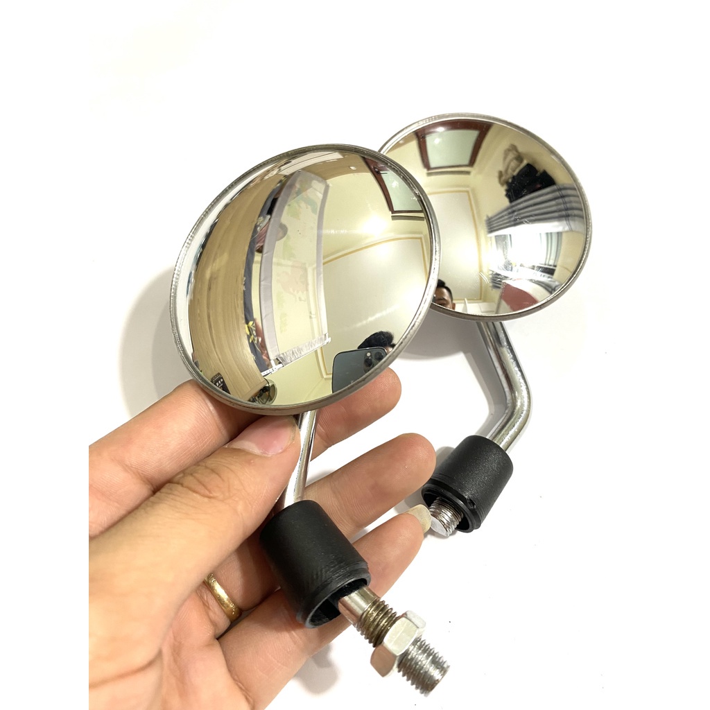 Gương Tròn Xe Máy cầu lồi góc rộng gắn xe máy cực đẹp Chân 10ly Loại Xịn Cao Cấp
