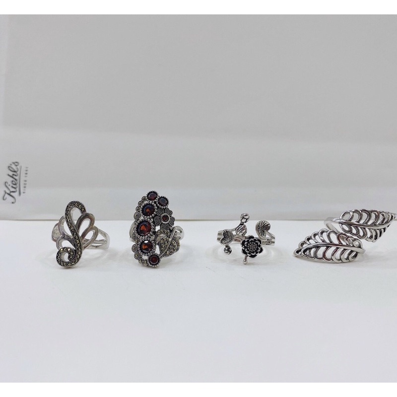 Nhẫn bạc thái nhiều kiểu hoa sen lá đẹp