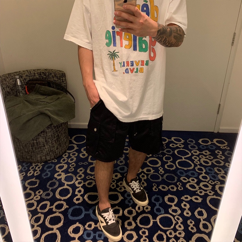 GALLERY DEPT Ouyang Nana with the same rainbow graffiti print letter couple loose casual T-shirt